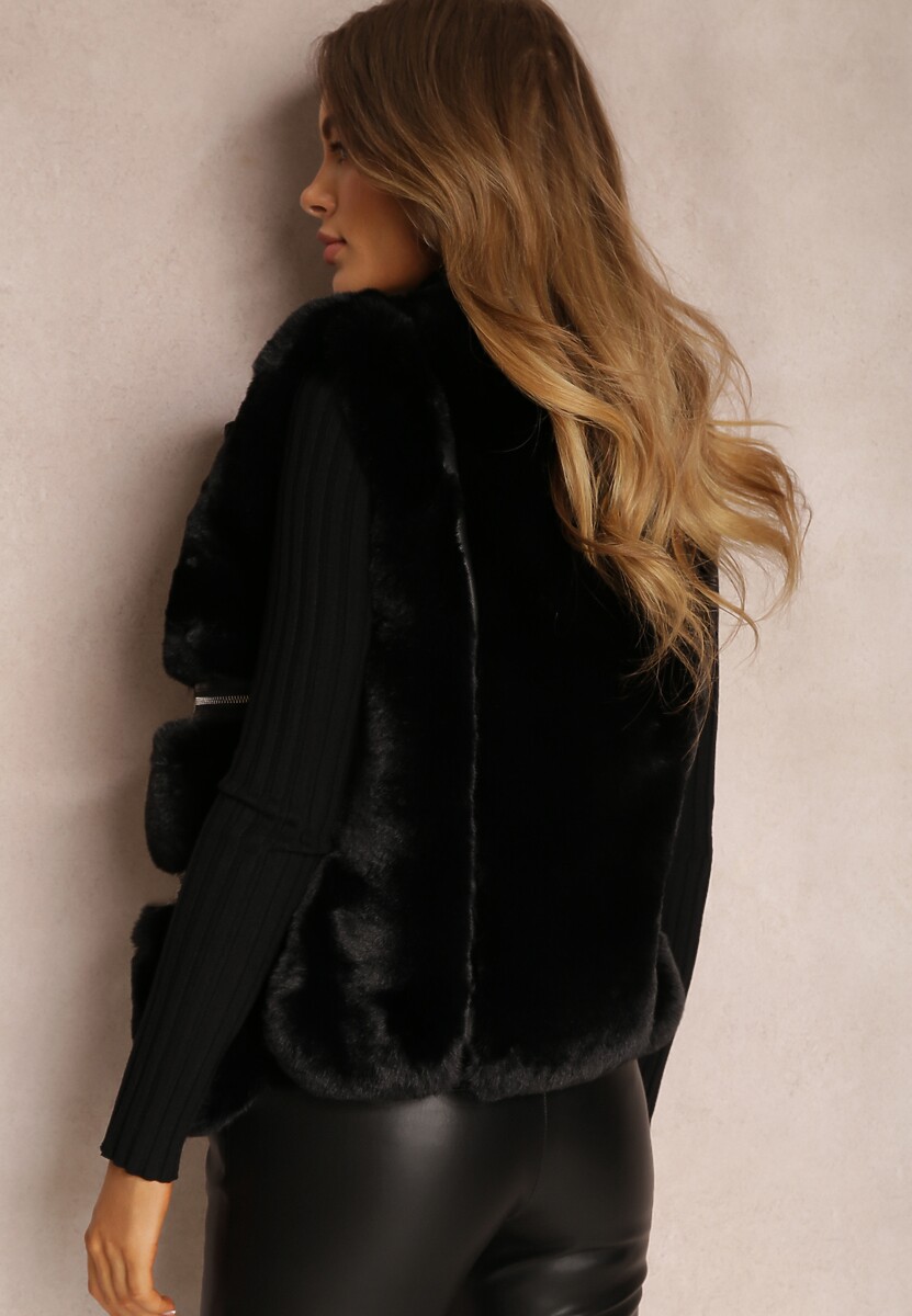 Czarna Kamizelka Futrzana Katonice