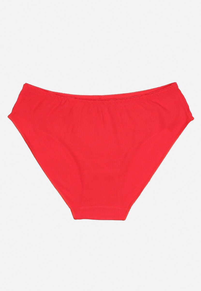 Czerwone Bawełniane Majtki Figi Wykończone Ozdobną Nitką Besivia