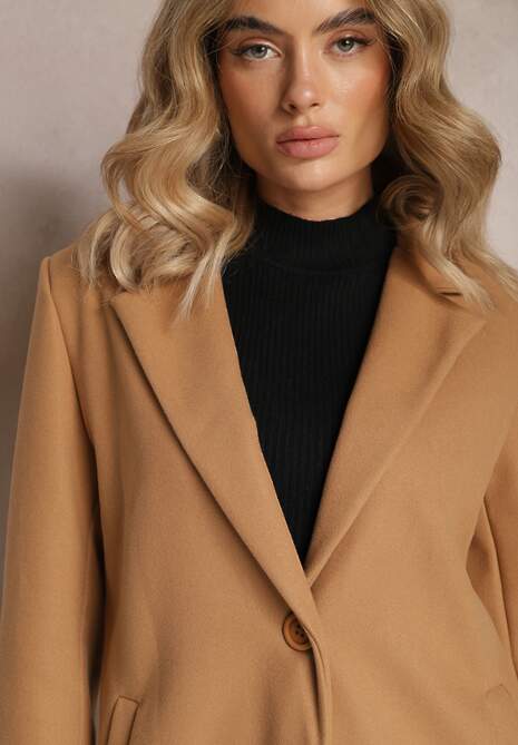 Beżowy Płaszcz Jednorzędowy Bulah