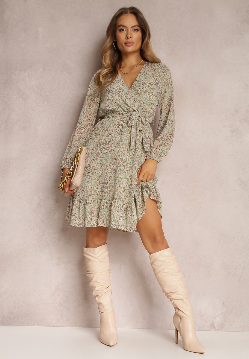 Miętowa Sukienka Olaleia