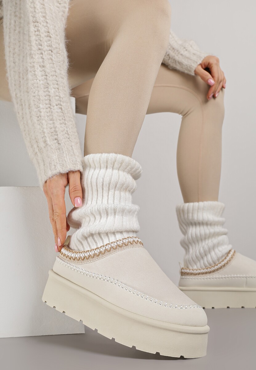 Beżowe Śniegowce z Futrzanym Ociepleniem na Platformie Reiandea