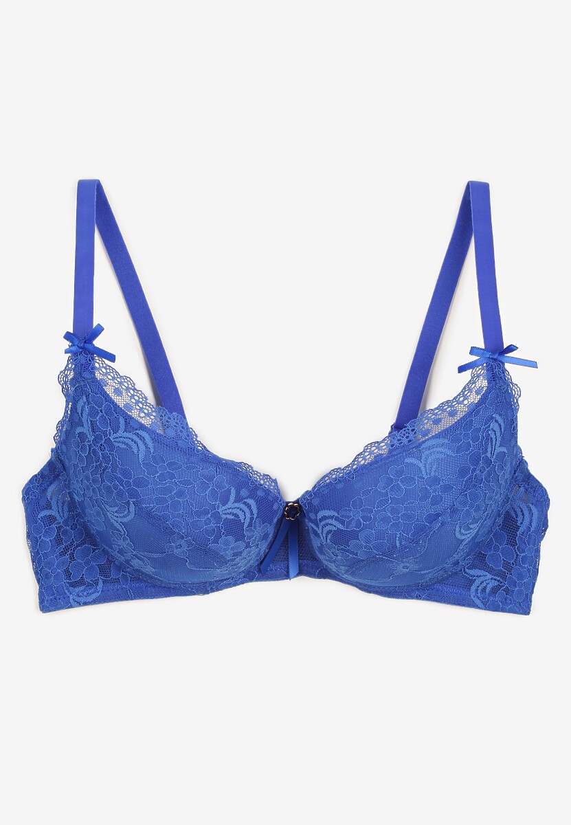 Niebieski Biustonosz z Usztywnionymi Miseczkami i Regulowanymi Ramiączkami Tinaloria