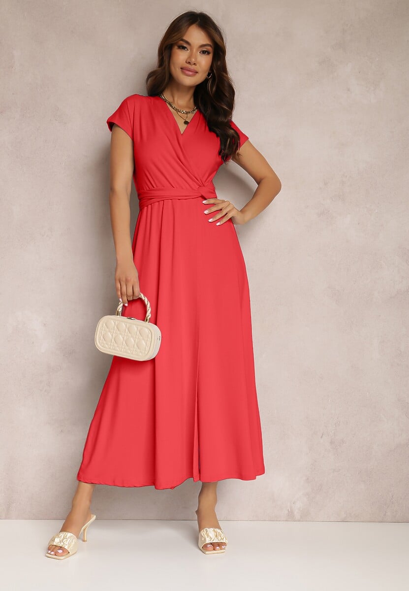 Czerwona Sukienka Kopertowa Appephone