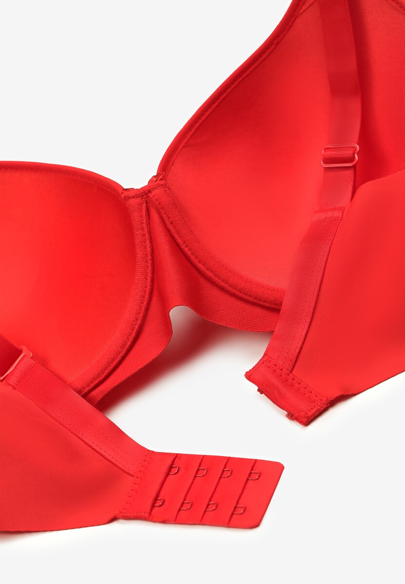 Czerwony  Biustonosz z Miseczkami Full Cup i Koronką Timapel