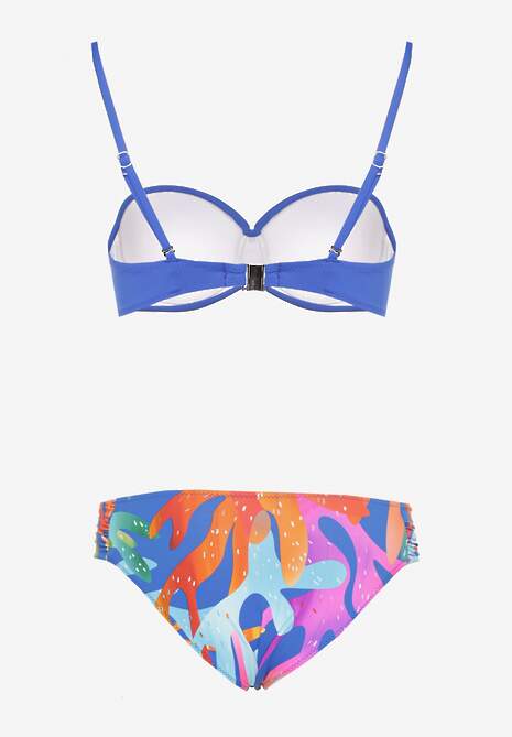 Niebieskie Bikini Marszczony Biustonosz i Majtki Typu Figi Salenthia