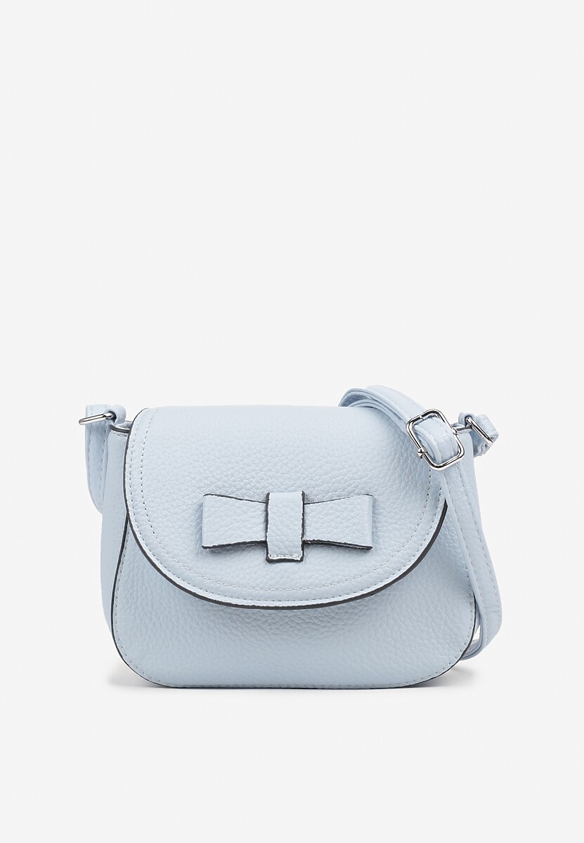 Jasnoniebieska Mała Torebka Listonoszka Zdobiona Kokardą Nalieve