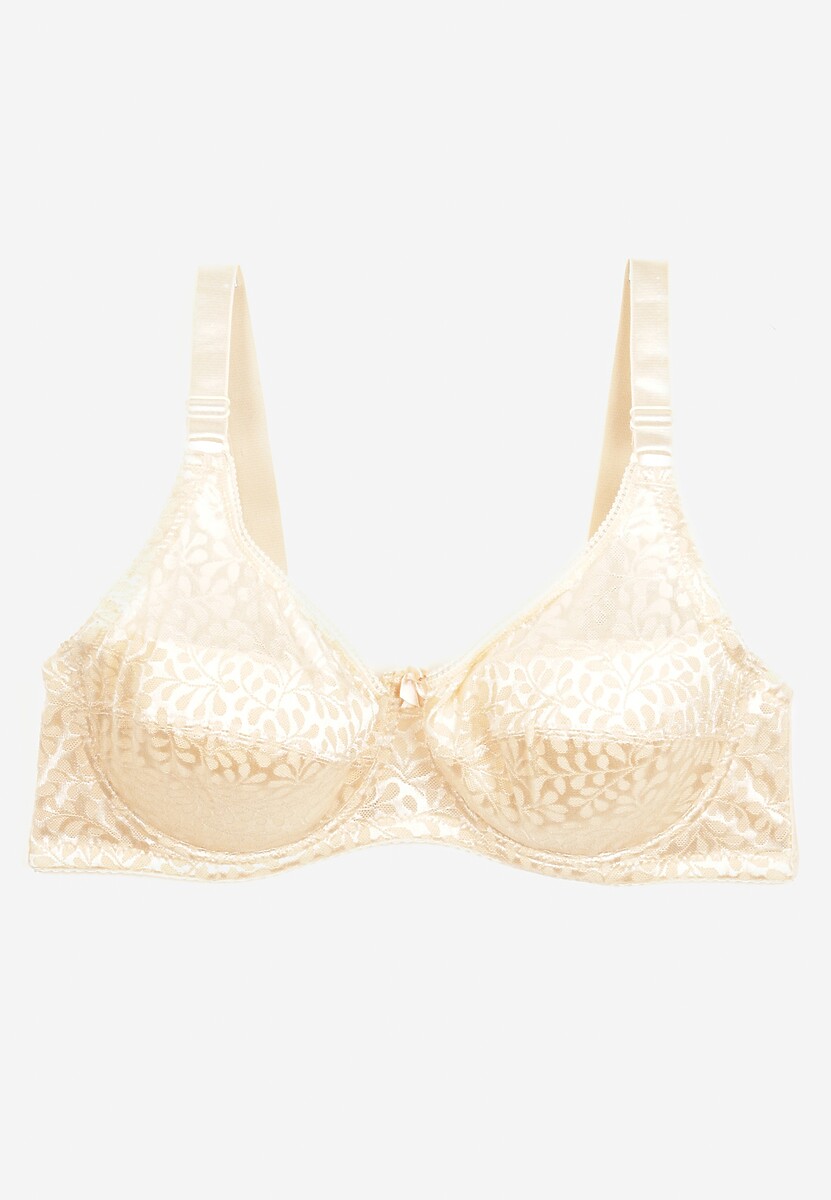 Jasnobeżowy Biustonosz Full Cup z Ramiączkami z Regulacją Posofia