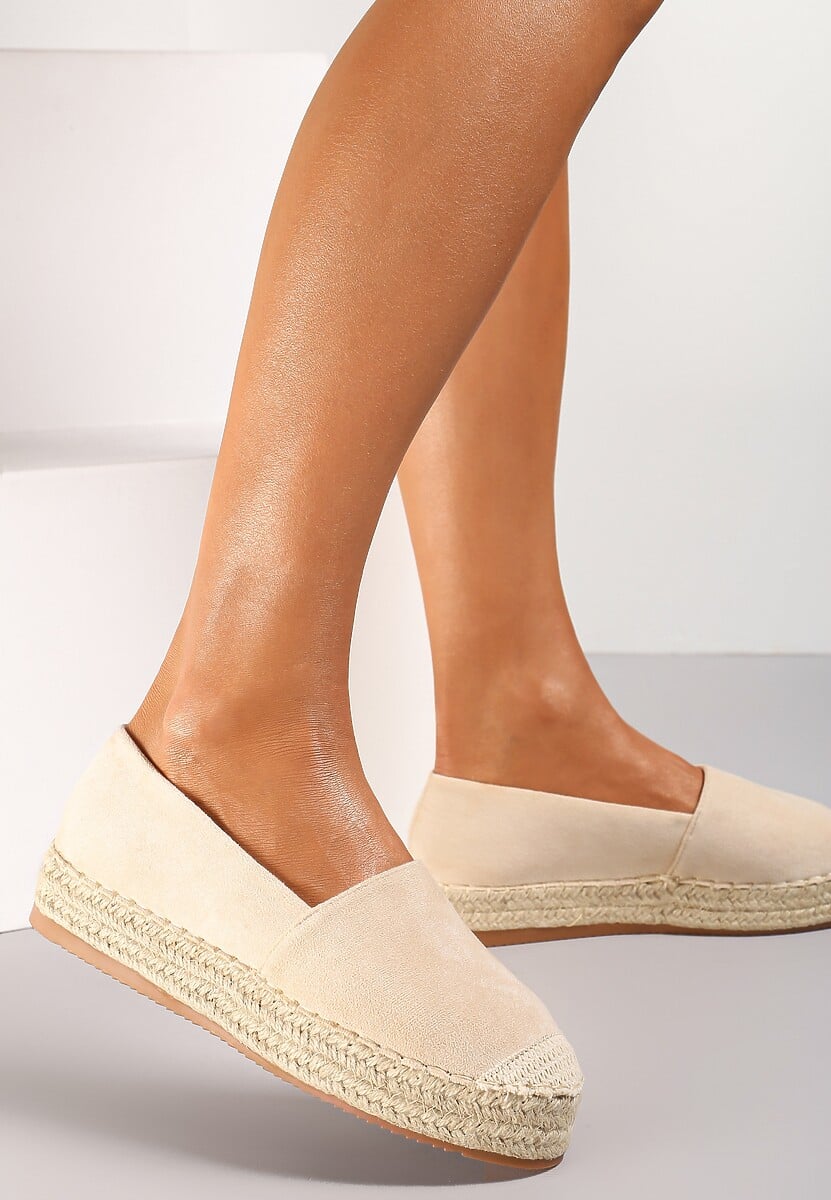 Camelowe Espadryle na Plecionej Podeszwie Sirelora