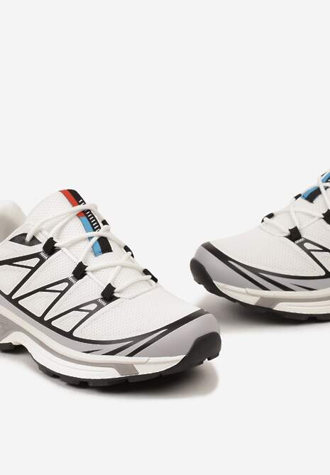 Biało-Szare Sneakersy z Ozdobnymi Wstawkami i Ściąganą Gumką Aineri