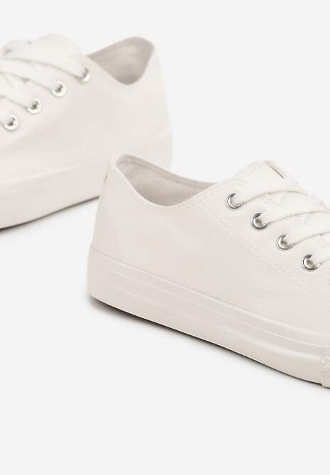 Białe Trampki w Klasycznym Stylu z Niską Cholewką Felriane