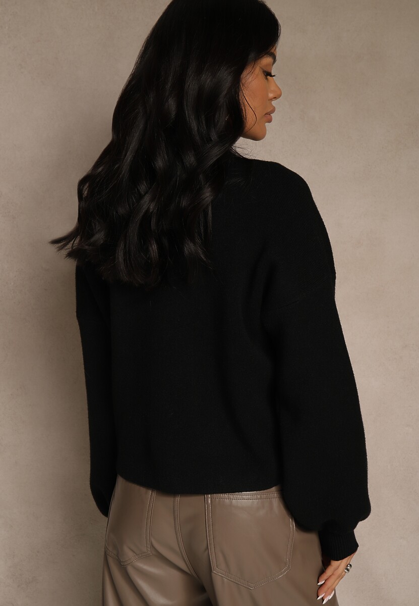 Czarny Golf Ozdobiony Ściągaczami Wedena