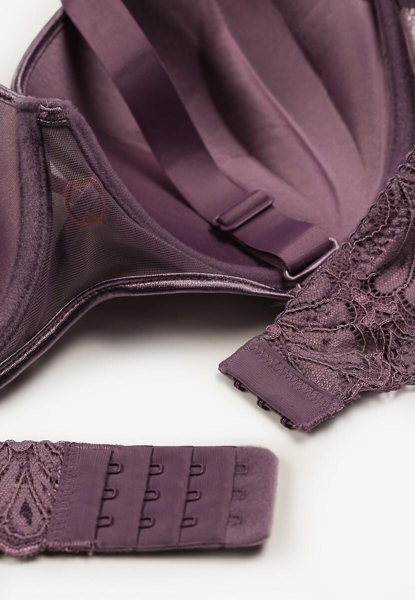 Fioletowy Biustonosz Full Cup Pokryty Koronką Hiacinthia