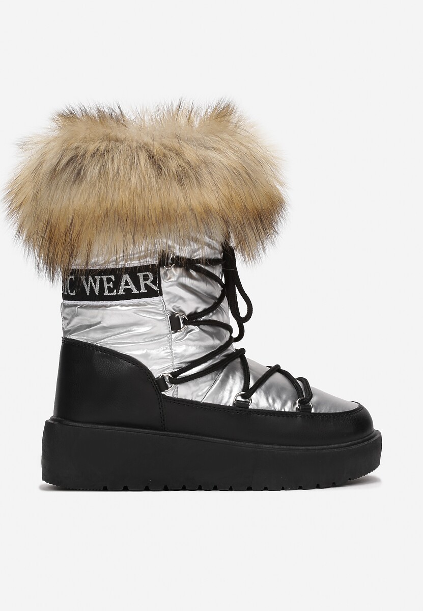 Srebrne Śniegowce z Futerkiem Cerrida