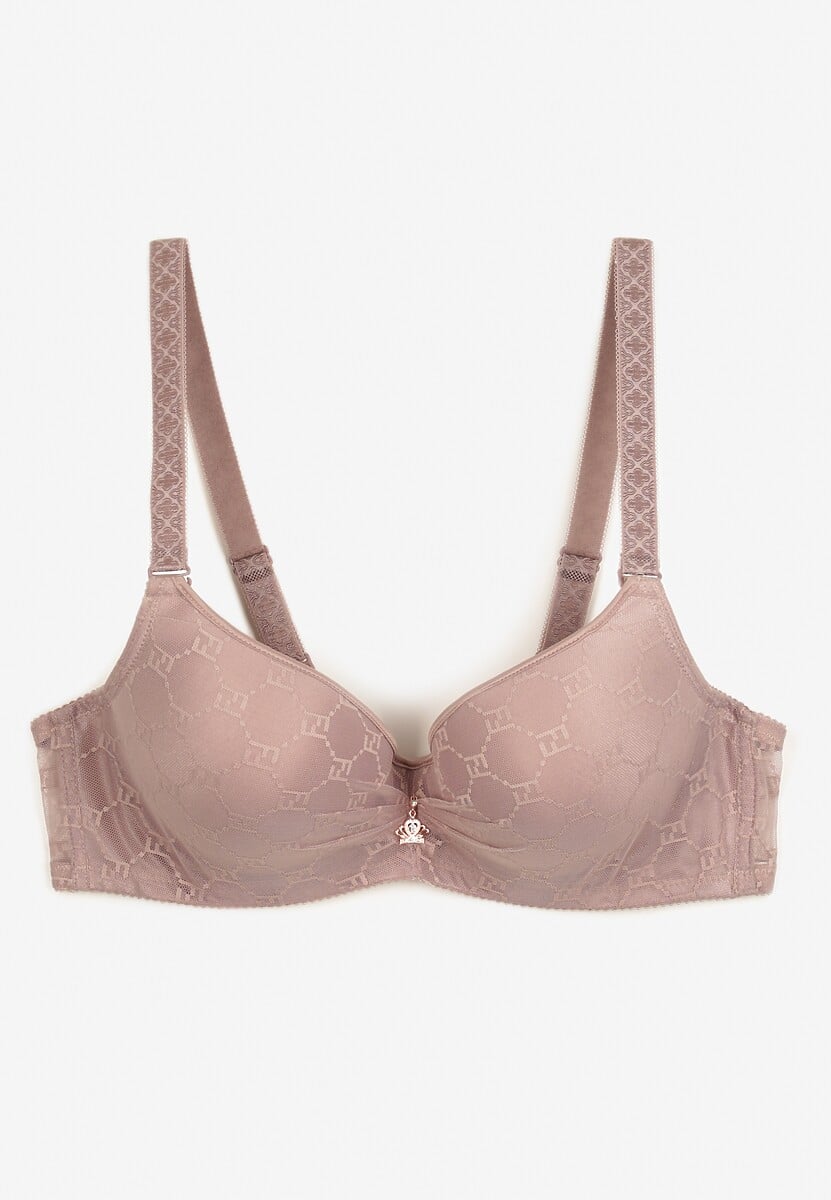 Jasnofioletowy Biustonosz Gładki z Usztywnieniem Henena