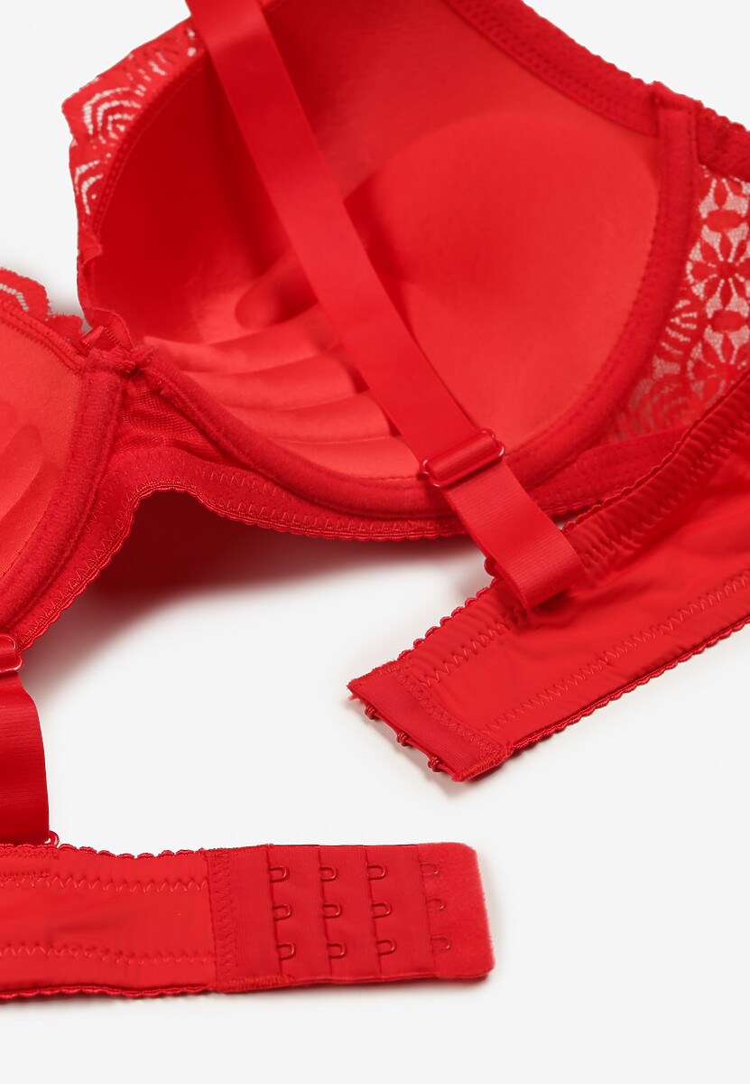 Czerwony Biustonosz z Efektem Push Up Quinata