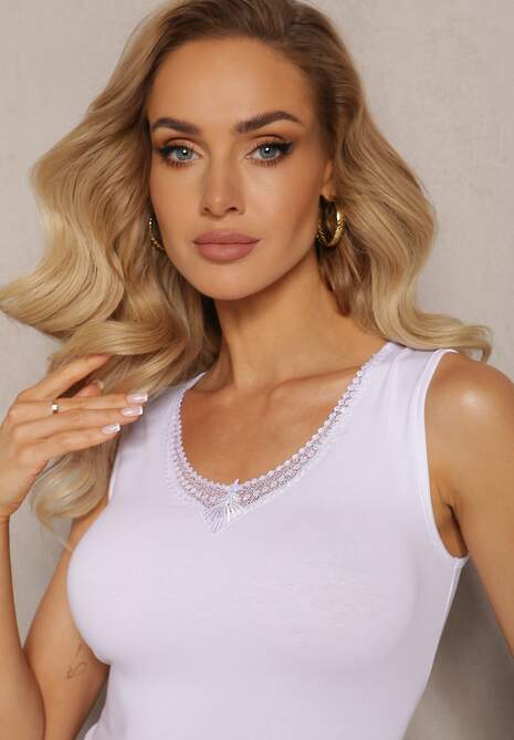 Biały Top Bawełniany Aedosyne