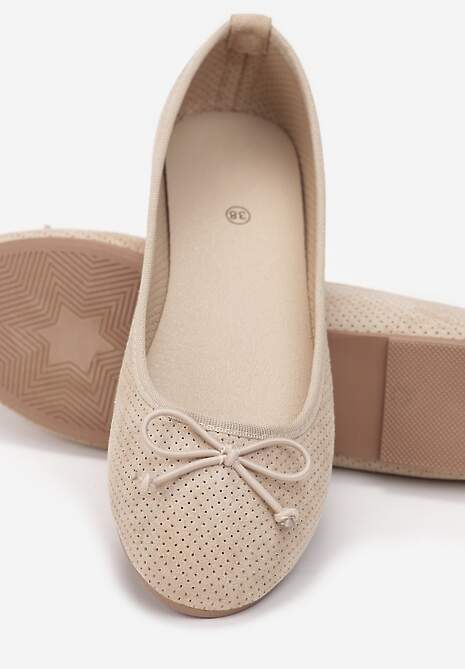 Beżowe Balerinki Sthugnaela