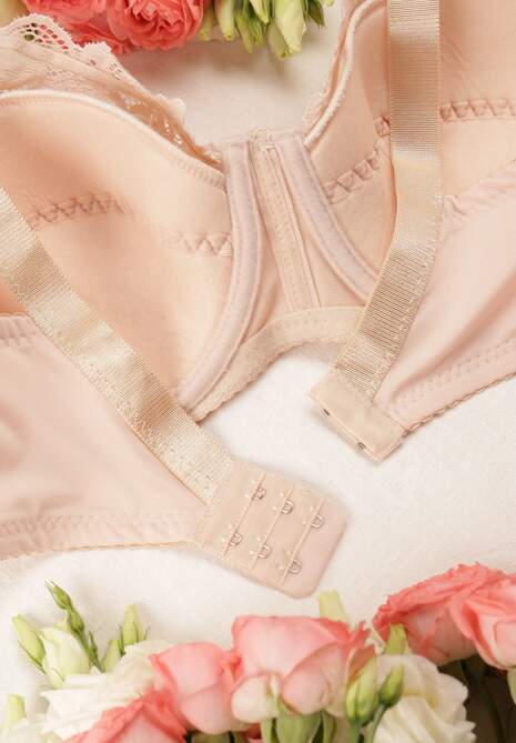 Jasnobeżowy Koronkowy Biustonosz z Ramiączkami z Regulacją Allis