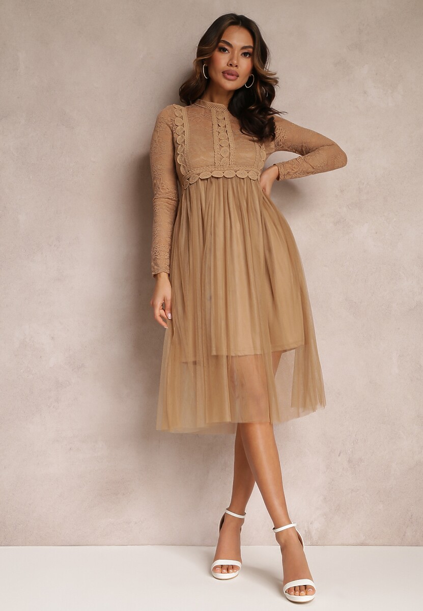 Ciemnobeżowa Sukienka Aeznessa