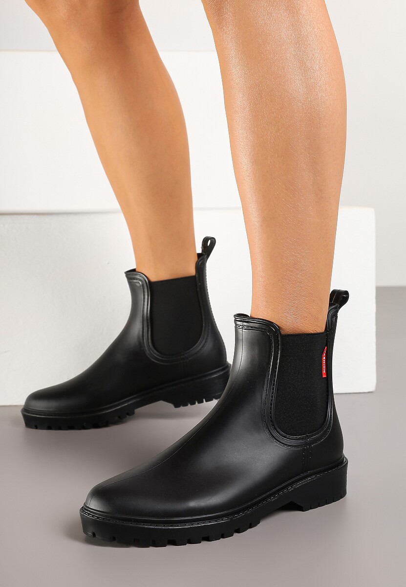 Czarne Kalosze z Elastyczną Wstawką Erlexia