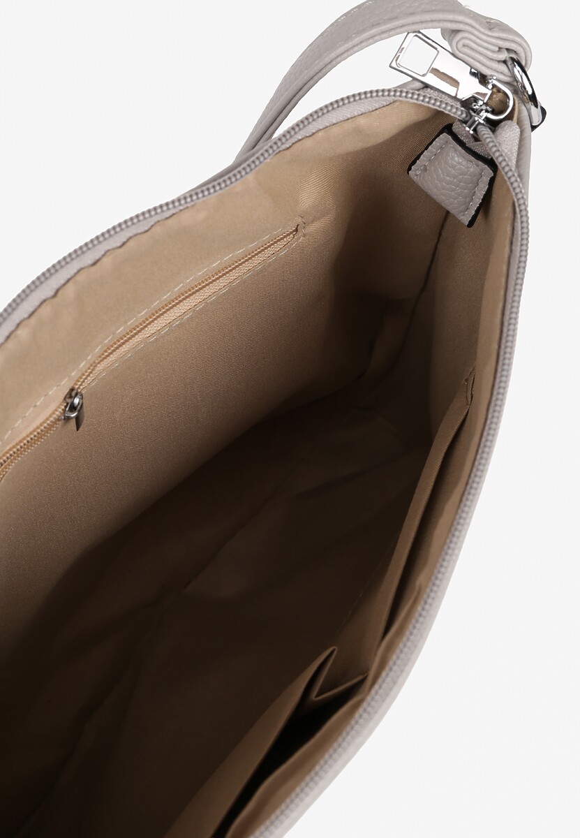 Szara Torebka z Suwakami na Regulowanym Pasku Malovia