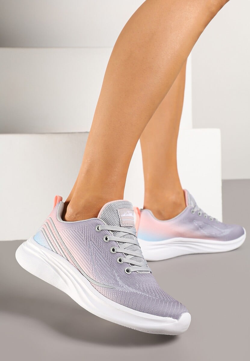 Jasnoszare Buty Sportowe Sneakersy Zdobione Efektem Ombre Banelissa