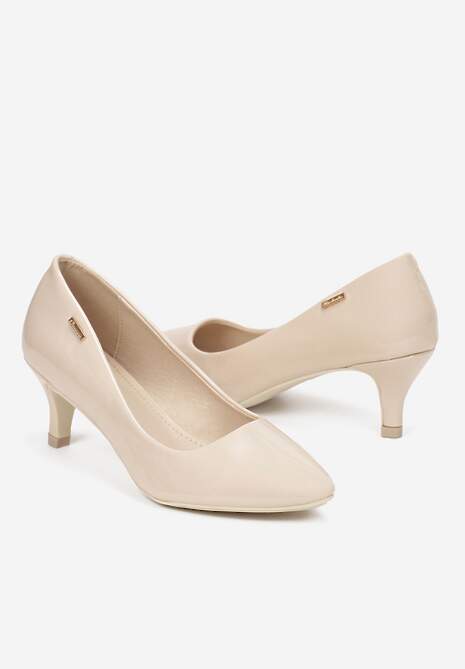 Beżowe Czółenka Ironice