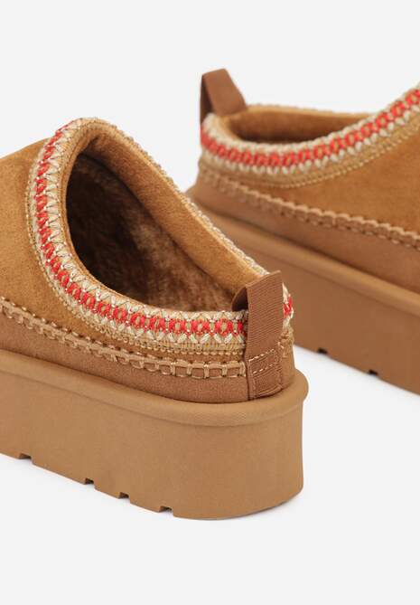 Jasnobrązowe Śniegowce z Futrzanym Ociepleniem na Platformie Reiandea