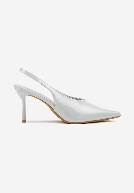 Niebieskie Czółenka Sandały Slingback Vices na Obcasie Typu Szpilka Tilionea