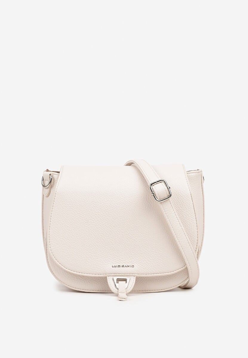 Jasnobeżowa Torebka Typu Listonoszka Ozdobiona Klapą Nidelli