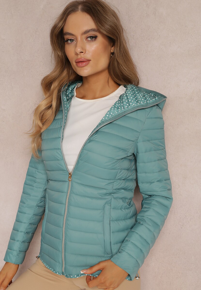 Miętowa Kurtka Pikowana Cerserea