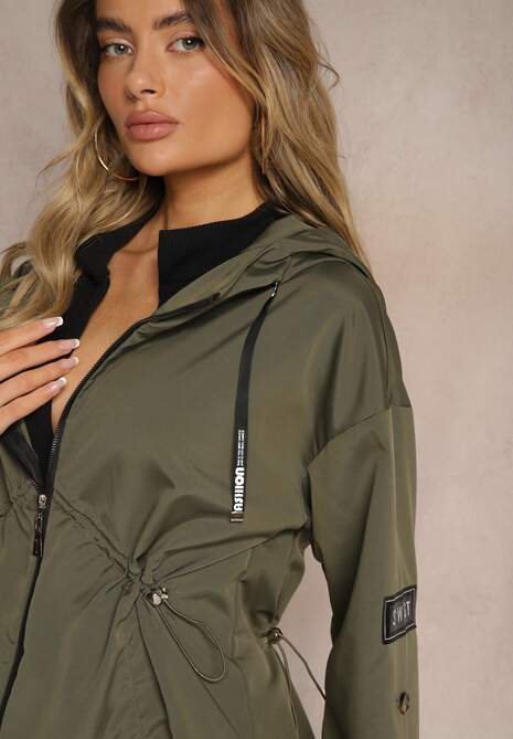 Ciemnozielona Kurtka Oversize Wiatrówka Ceshela