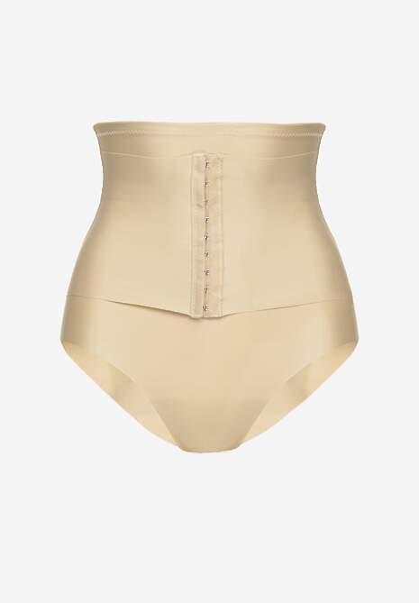 Beżowa Bielizna modelująca Majtki Typu Figi High Waist Salanovia