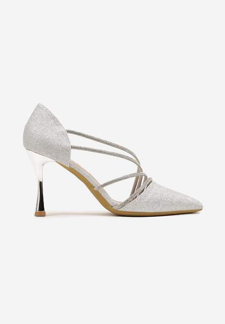 Srebrne Brokatowe Szpilki z Cyrkoniowym Zdobieniem Dolerra