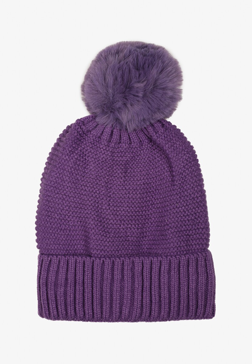 Różowa Dopasowana Czapka Dzianinowa z Pomponem Glinde