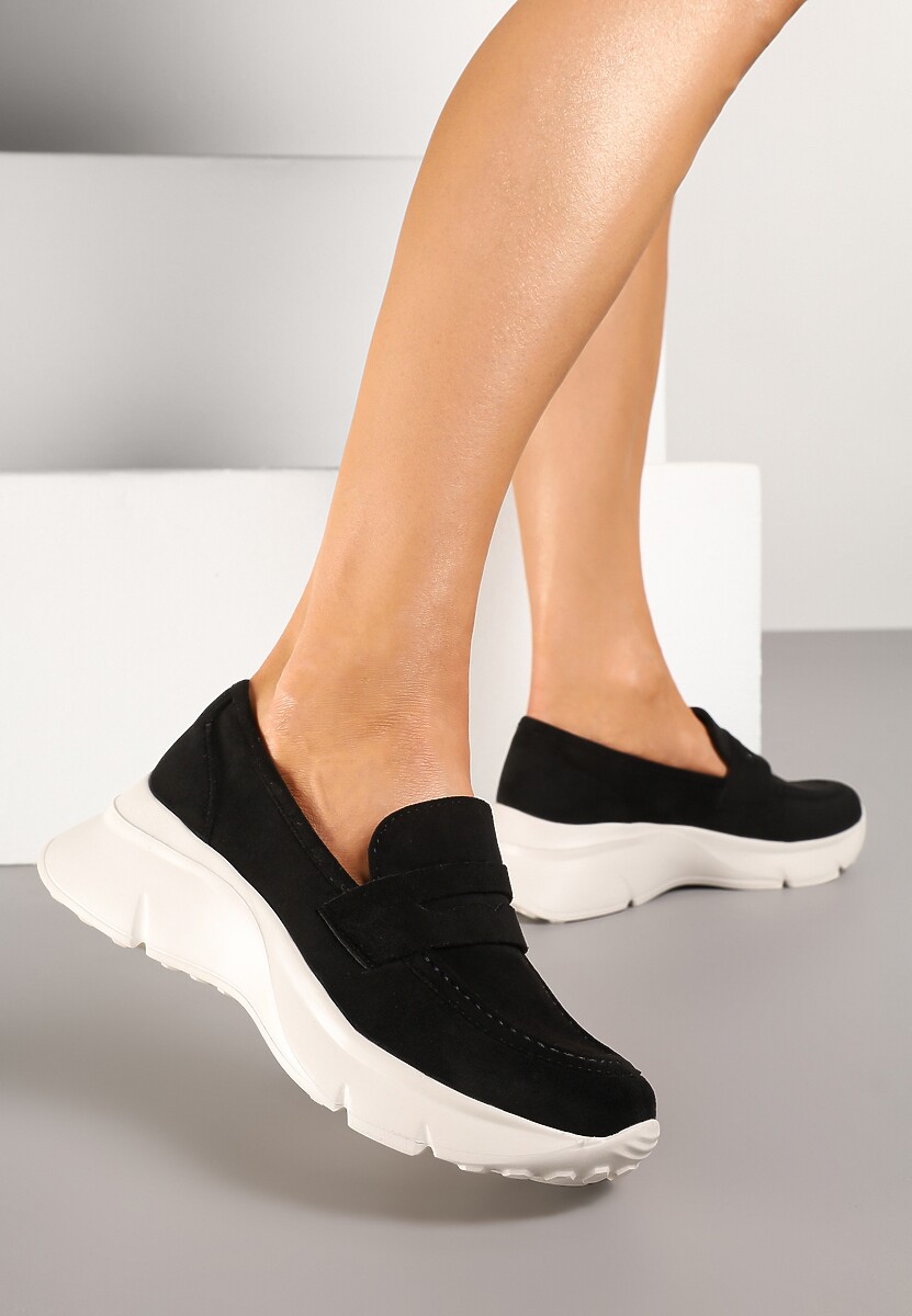 Niebieskie Półbuty w Stylu Mokasynów na Platformie Viandis