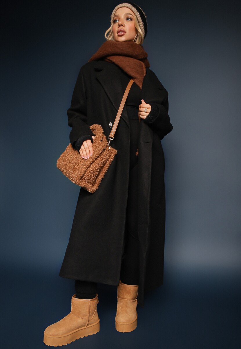 Brązowe Śniegowce za Kostkę na Platformie Ocieplane Futerkiem Divena