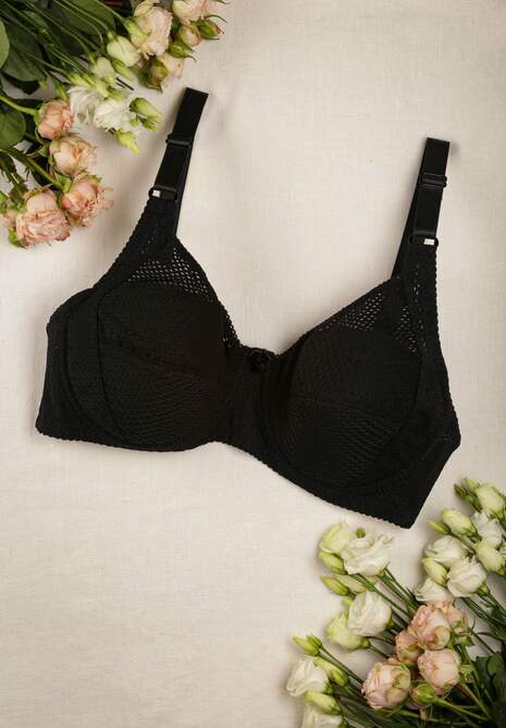 Czarny Klasyczny Biustonosz z Regulowanymi Ramiączkami Imoni