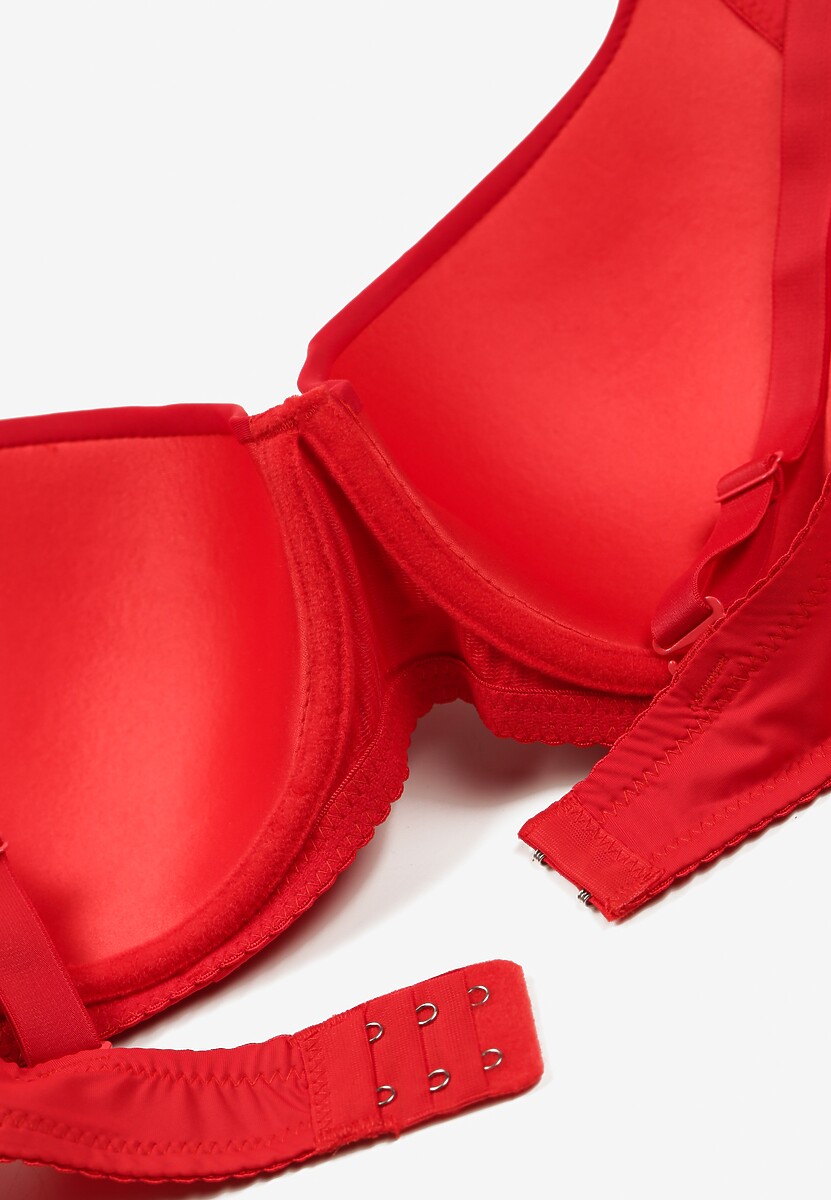 Czerwony Gładki Biustonosz Full-Cup Crisannas