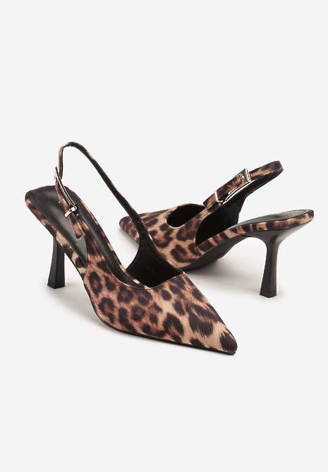 Panterkowe Sandały na Szpilce Vices Typu Slingback Tilazea