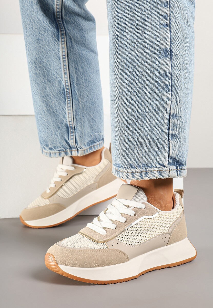 Różowe Sneakersy Ozdobione Geometrycznym Motywem Calgis