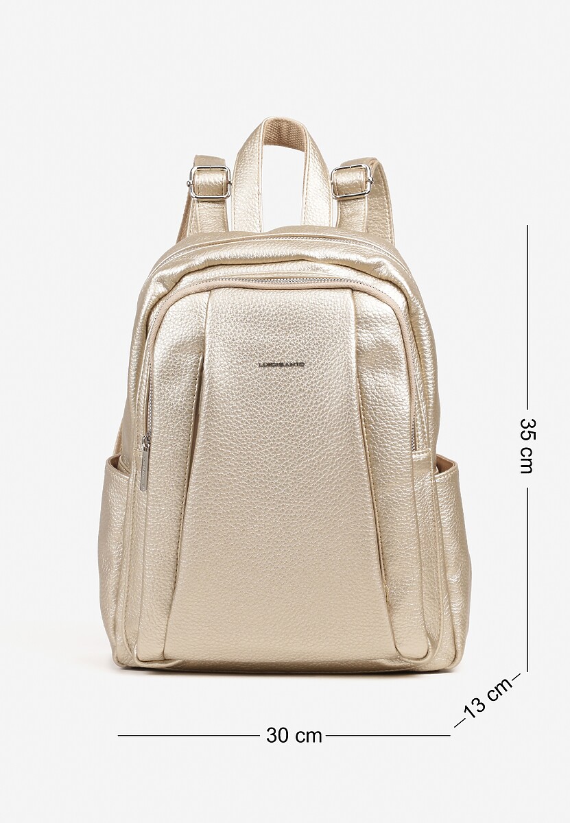 Złoty Plecak z Suwakami w Miejskim Stylu Nalionea