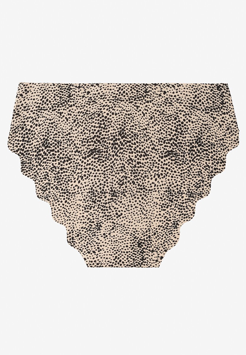 Czarno-Beżowe Majtki Typu Figi o Bezszwowym Wykończeniu Siladeia