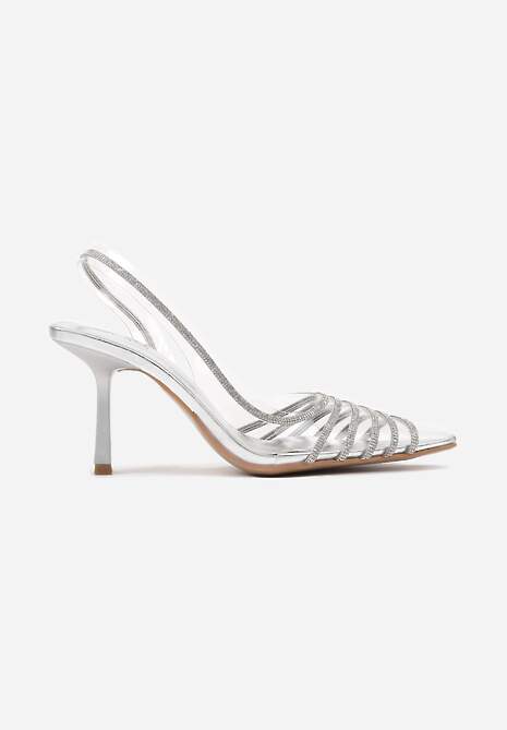 Srebrne Szpilki z Transparentnym Noskiem z Cyrkoniami Arrsela