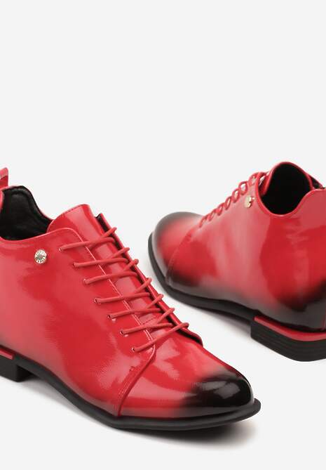 Czerwono-Czarne Botki Trzewiki Lakierowane Vices Jovilie