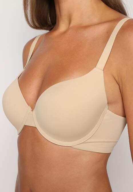 Beżowy Biustonosz o Klasycznym Kroju Sinisea