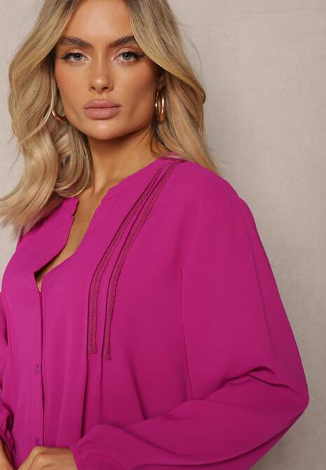 Fioletowa Koszulowa Sukienka Mini Galdra