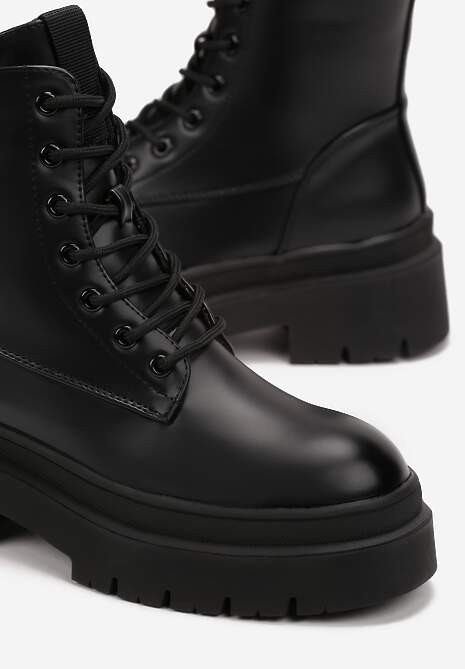 Czarne Botki Workery na Platformie Livaso