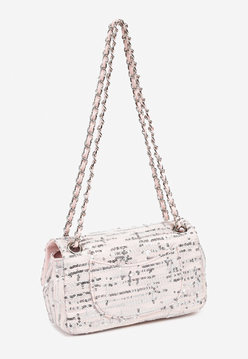 Różowa Cekinowa Torebka na Łańcuszku Efanela