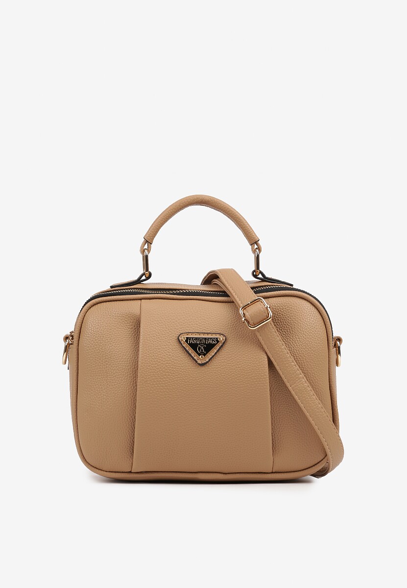 Szara Torebka w Stylu Listonoszki z Geometryczną Ozdobą Nanolira